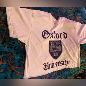NWOT Official Oxford University Merchandise White Medium Crop Top